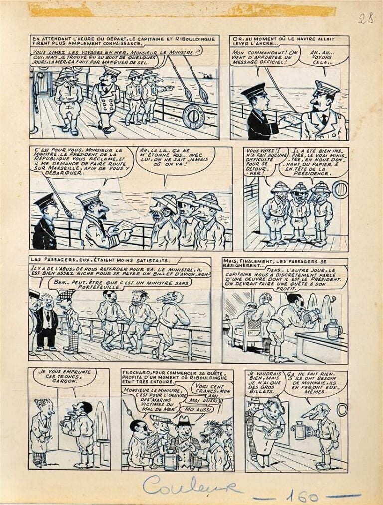 Louis Forton (1879-1934). - Les Pieds Nickelés. Planche originale de format 25…