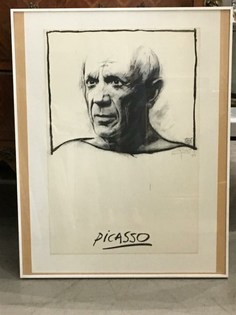 Ernest PIGNON-ERNEST (né en 1942). - Portrait de Picasso - Lithographie signée,…