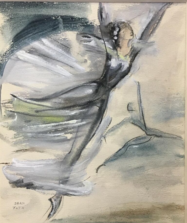 Jean TOTH (1899-1972). - Sonia Arova - Giselle Acte II - Crayon et aquarelle su…