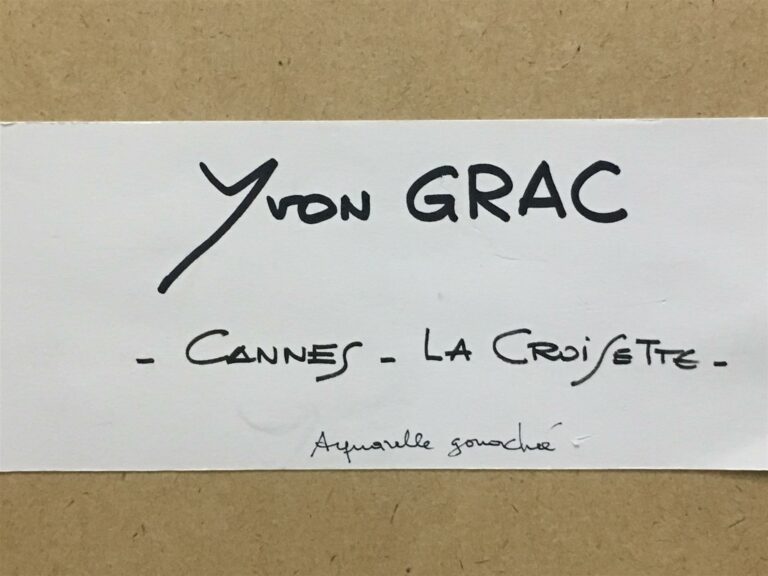 Yvon GRAC (Né en 1945) - Cannes, la Croisette - Aquarelle avec rehauts de gouac…