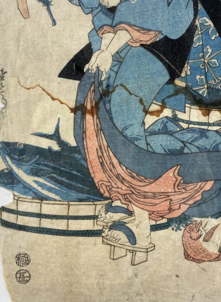 Utagawa Kunisada I (Toyokuni III) (1786-1864) - - Oban tate-e de la série Edo m…