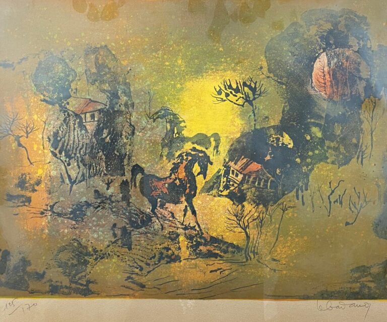 LEBADANG (1921-2015) - Cheval dans un paysage - Lithographie - Signée et numéro…
