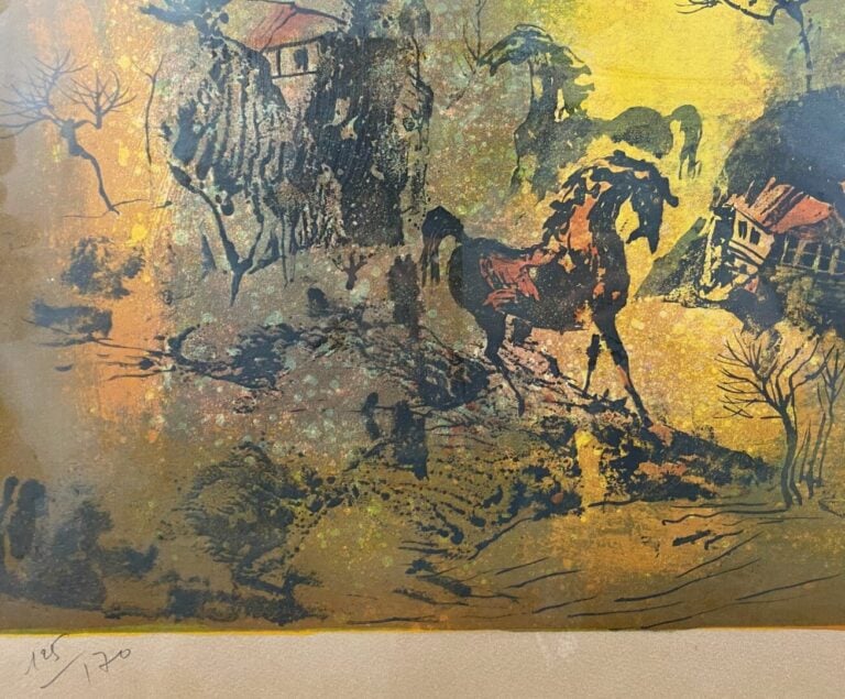 LEBADANG (1921-2015) - Cheval dans un paysage - Lithographie - Signée et numéro…