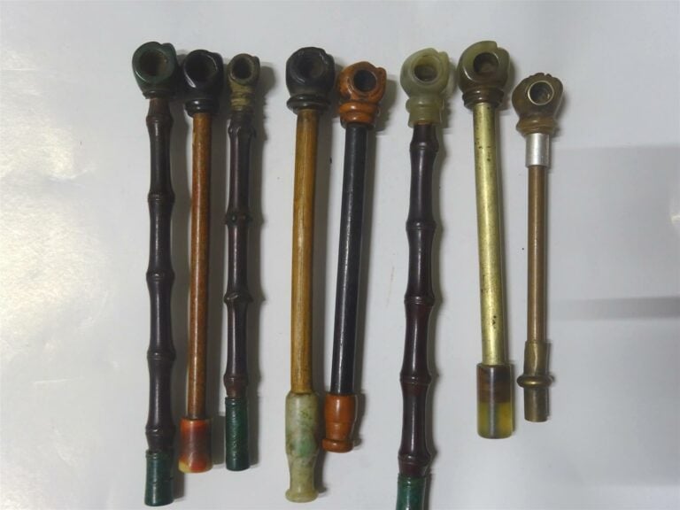 OPIUM - ACCUMULATION DE DOUZE (12) PIPES A OPIUM - Vietnam / Indochine, Epoque…