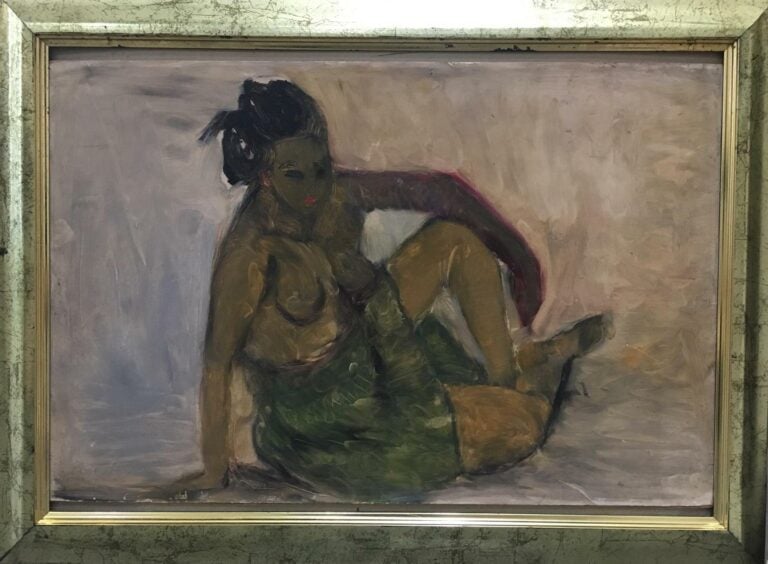 A. COSCIA (XXème siècle). - Nu assis - Huile sur carton, signé en bas à gauche.…