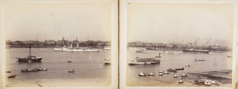 CHINE / SHANGHAI - ALBUM COMPRENANT NEUF (9) PHOTOGRAPHIES ANCIENNES / TIRAGES…
