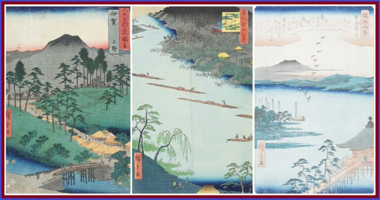 D'après Utagawa HIROSHIGE (1797-1858) - La descente des oies sauvages sur Katat…