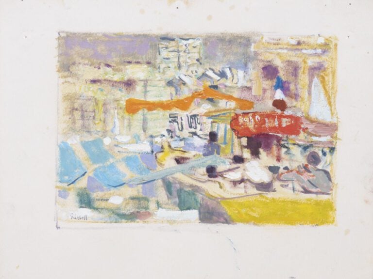 Alexandre (Sascha) GARBELL (1903-1970) - Au café ; Port; Port ; Bateaux - 4 hui…