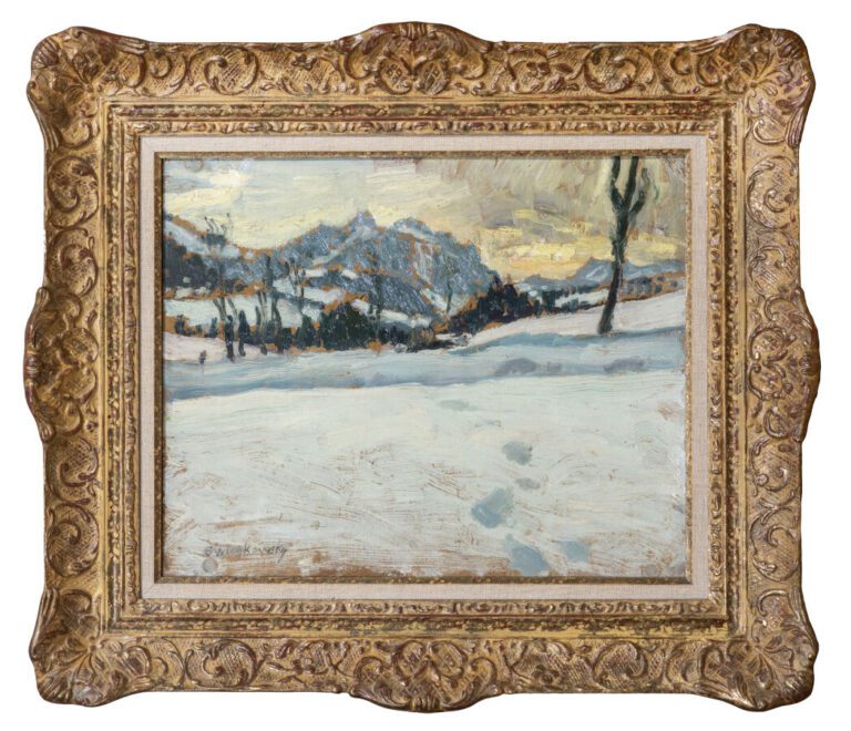 Alfred SWIEYKOWSKI (1869-1953) - Paysage de St-Paul (Haute-Savoie) en hiver le…