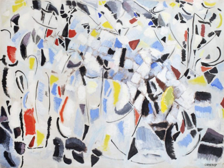 André LANSKOY (1902-1976) - Composition abstraite - Huile sur toile signée en b…