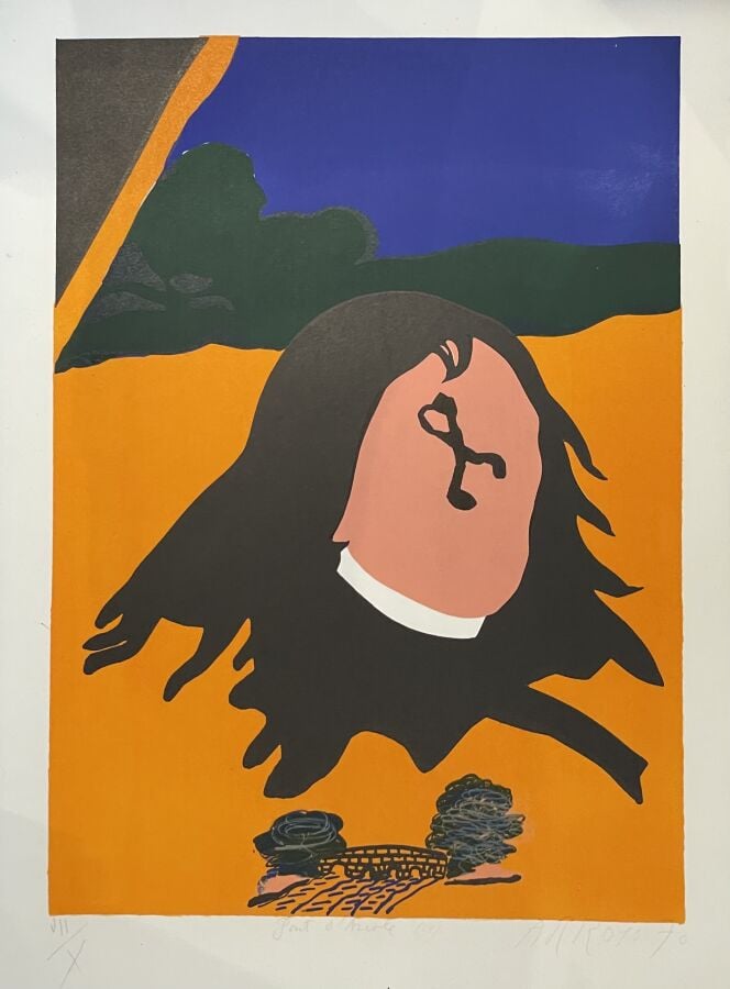 Eduardo ARROYO (1937-2018) - El Alamein, 1970 - Lithographie en couleurs sur vé…