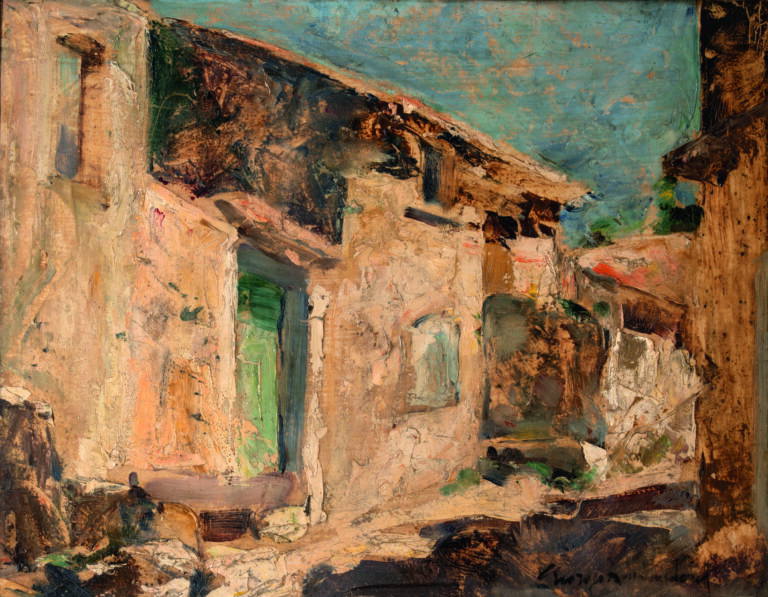Georges de POGEDAIEFF (1897-1971) - Paysage de Ménerbe - Huile sur isorel, sign…