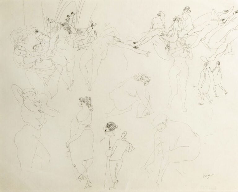 Jules PASCIN (1885-1930) - Assemblée de femmes (double face), Paris, 1927 - Enc…