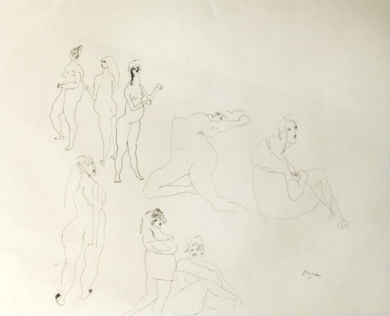 Jules PASCIN (1885-1930) - Assemblée de femmes (double face), Paris, 1927 - Enc…