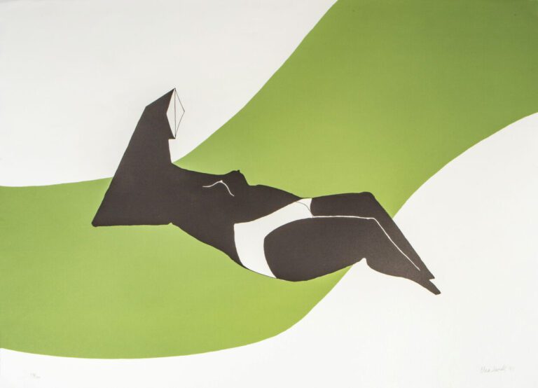 Lynn Russell CHADWICK (1914-2003) - "Reclining Figure on Green Wave" (1971) - L…