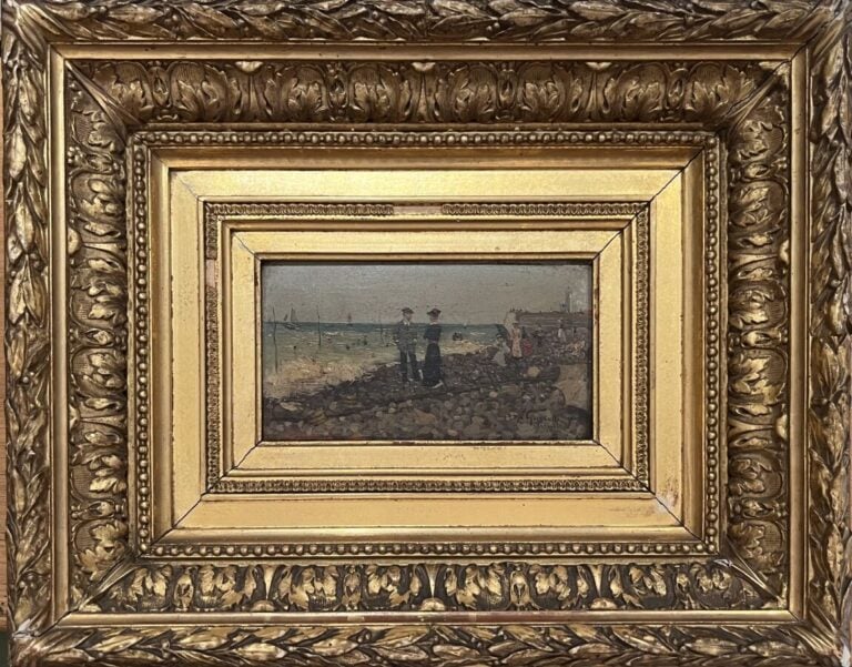 Norbert GOENEUTTE (1854-1894) - Tréport, c.1875 - Huile sur panneau, signée en…