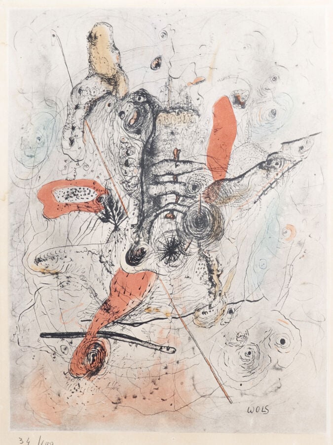 Otto WOLS (1913-1951 d'après - Le navire dans la ville (1947) ; Le rouge royal…