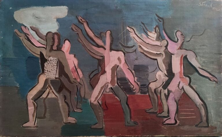 Paul STRECKER ( 1900-1950) - Le ballet grec , 1927 - Huile sur toile, signée en…