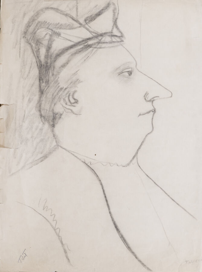 Pierre TAL COAT (1905-1985) - Deux visages de femmes ; Portrait de femme de pro…