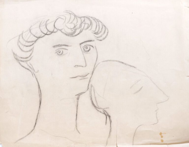 Pierre TAL COAT (1905-1985) - Deux visages de femmes ; Portrait de femme de pro…