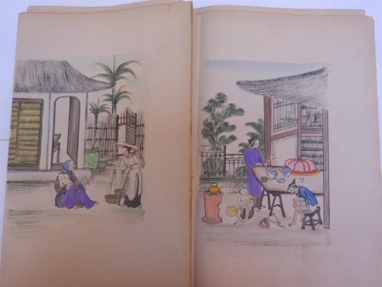 [VENDU 17 JUIN PARIS] LIVRET ILLUSTRE DE ±50 AQUARELLES SUR PAPIER - Vienam / I…