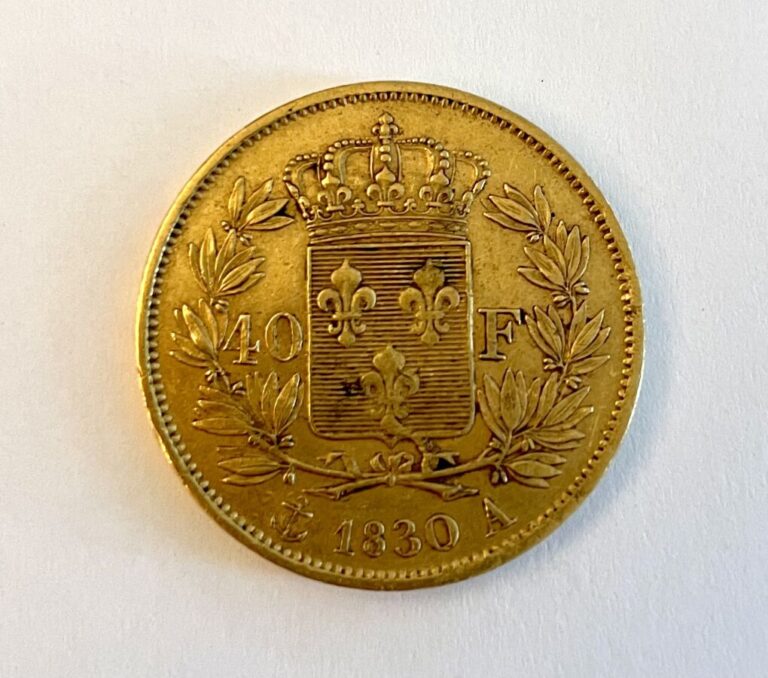 1 pièce en or de 40 francs de type "Charles X", 1830 A - Poids: 12.8 grammes