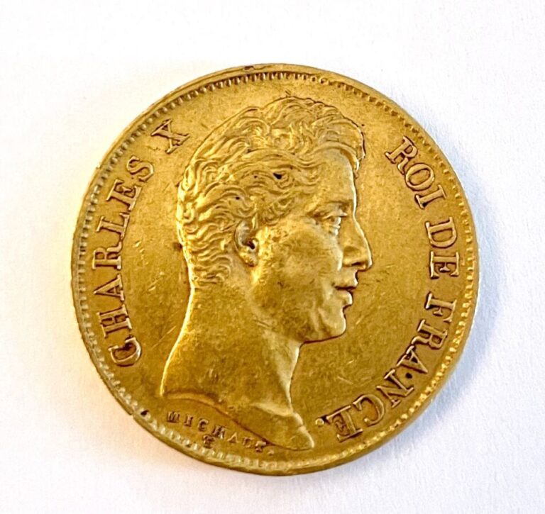 1 pièce en or de 40 francs de type "Charles X", 1830 A - Poids: 12.8 grammes