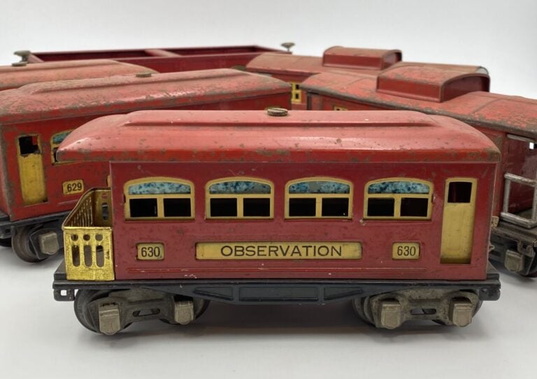 2 voitures LIONEL Pullman 629, voiture LIONEL observatoire 630, LIONEL Lines vo…