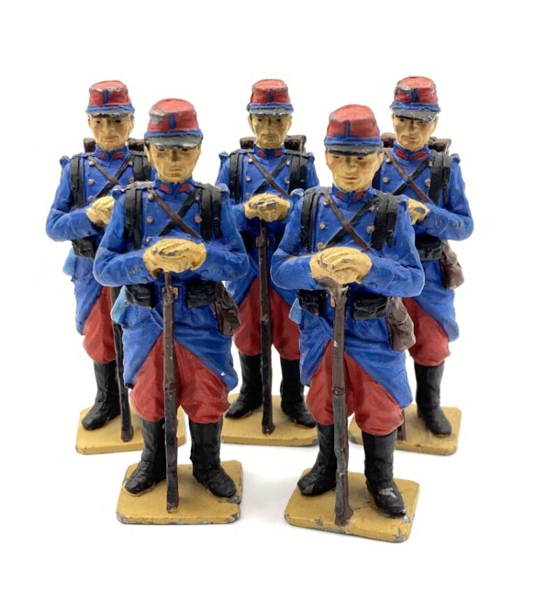 6 figurines en plomb peint 1er empire de 105 mm, production contemporaine