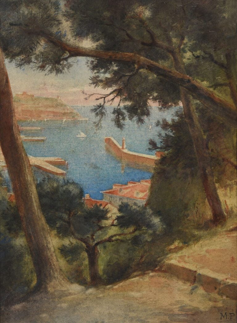 A DIDIER (XXe) - Vue de la villa Kerylos - Aquarelle - Signé en bas à droite -…