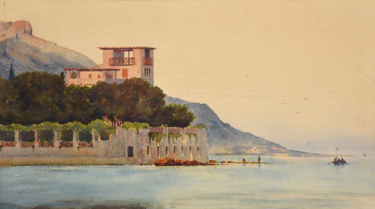 A DIDIER (XXe) - Vue de la villa Kerylos - Aquarelle - Signé en bas à droite -…
