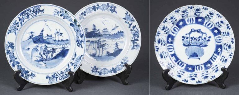 ACCUMULATION DE TROIS ASSIETTES EN PORCELAINES DE LA COMPAGNIE DES INDE - Chine…