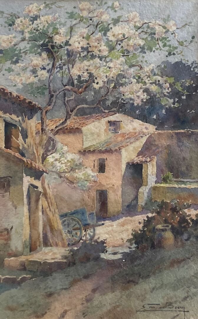 Adelin Charles MOREL DE TANGUY (1857-1930) - Vue de Saint-Paul-de-Vence - Huile…