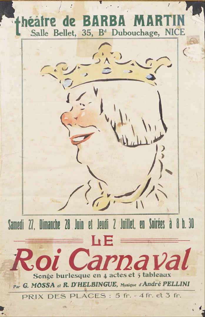 Affiche "Le Roi Carnaval" - Songe burlesque par G. Mossa et René d'Helbingue. -…