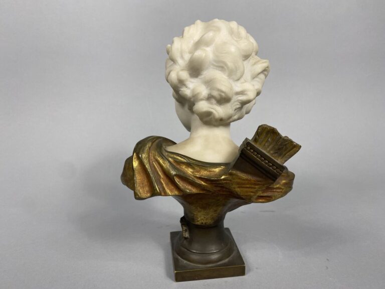Agathon LÉONARD (1841-1923) - Buste de jeune homme au carquois - Epreuve en bro…