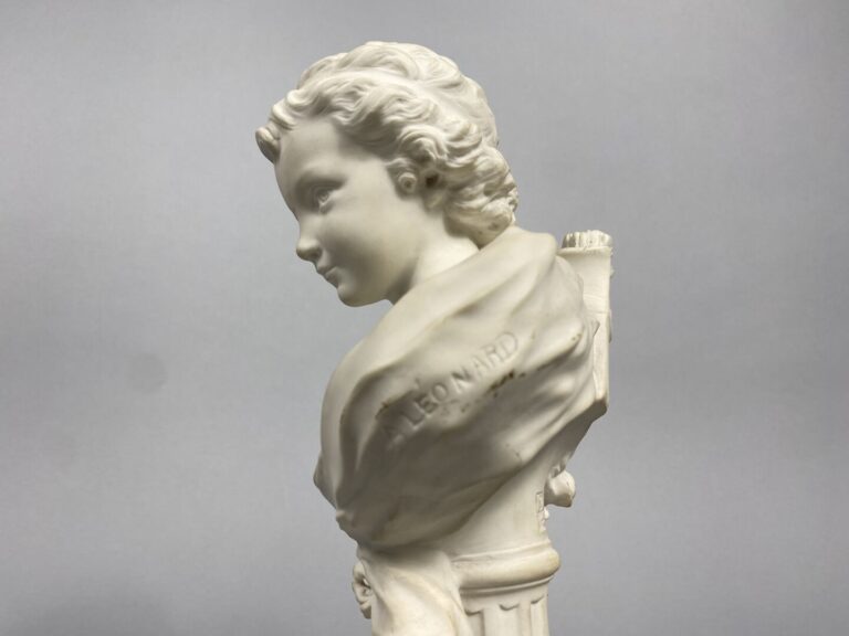 Agathon LÉONARD (1841-1923), d'après - Buste de jeune homme au carquois - Epreu…