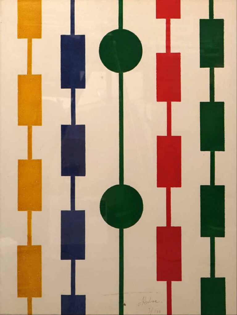 Albert CHUBAC (1925-2008) - Composition géométrique - Lithographie en couleurs.…