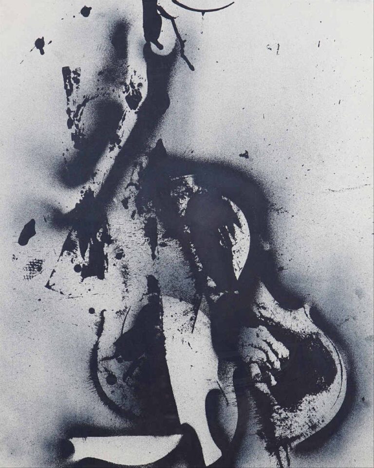 ARMAN (1928-2005) - Colère de violons bleus - Lithographie. - Signée en bas à d…