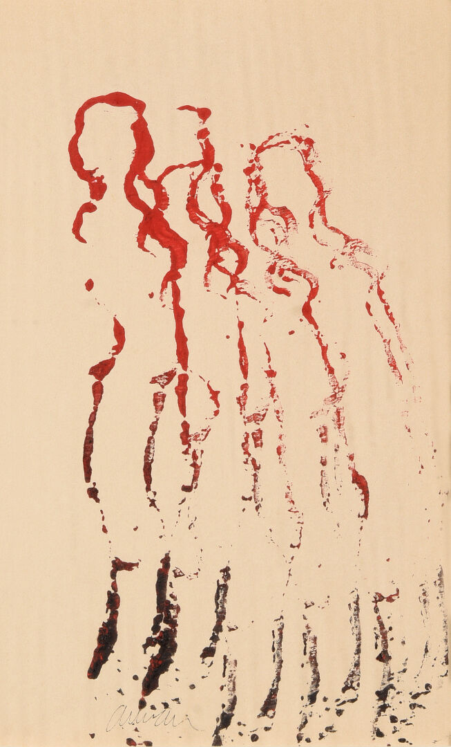 ARMAN (1928-2005) - Silhouettes (1963) - Gouache sur papier - Signé en bas vers…