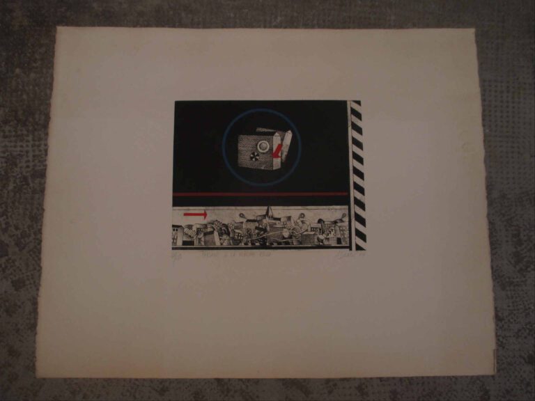 ASSADOUR (Né en 1943) - Paysage à la Flèche rouge - Eau-forte et aquatinte sign…