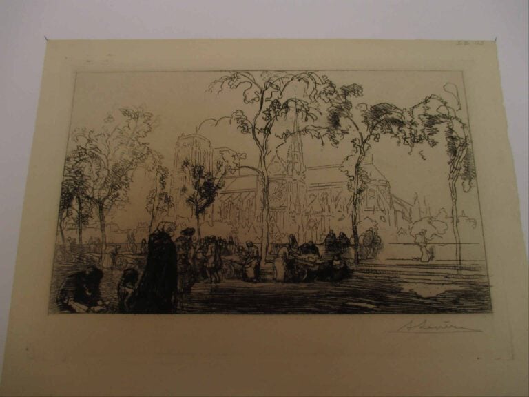 Auguste LEPERE (1849-1918) - Notre-Dame, vue du quai de Montebello - Eau-forte.…