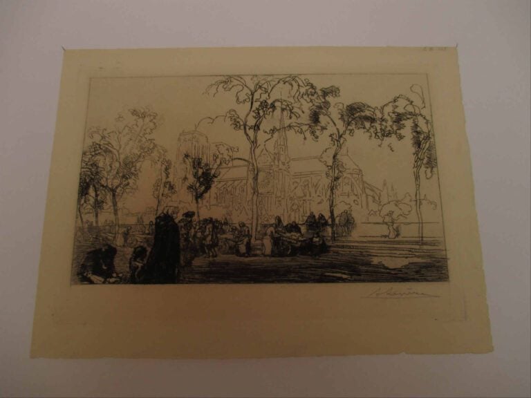 Auguste LEPERE (1849-1918) - Notre-Dame, vue du quai de Montebello - Eau-forte.…