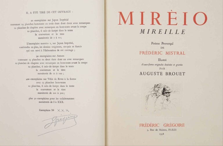 [BROUET (Auguste)] - MISTRAL (Frédéric). - Miréio. Mireille. Poème provençal, i…