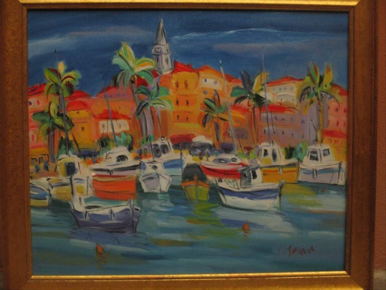 Catherine GARROS (Née en 1954) - Sanary - Huile sur toile. - Signée en bas à dr…