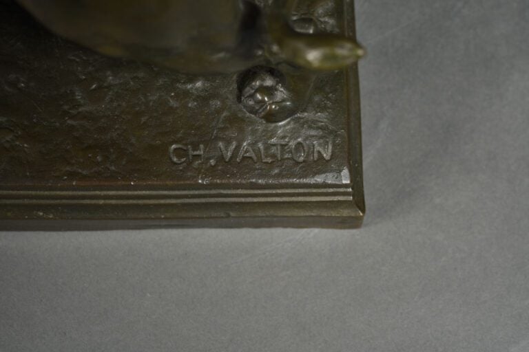 Charles VALTON (1851-1918), d'après - Lion rugissant - Epreuve en bronze à pati…