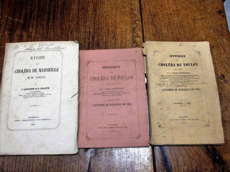 CHOLERA DE MARSEILLE. Lot de 3 brochures. Exemplaires dédicacés au Dr Didiot, m…