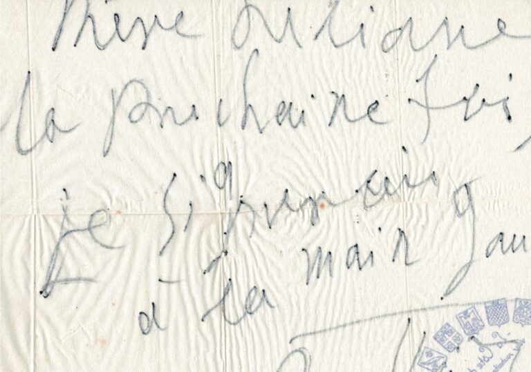 Courrier adressé à Liliane Mongibello signé par BRASSAI depuis New-York en 1973…