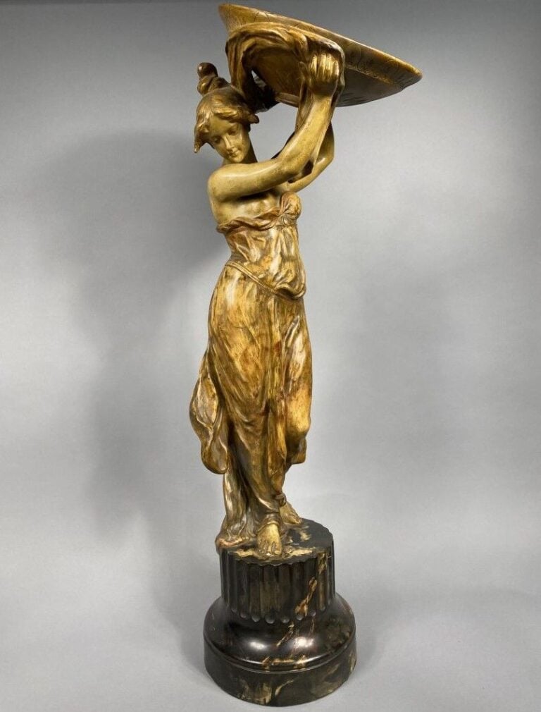 E. TELL (XIX-XXe) pour Friedrich GOLDSCHEIDER (1845-1897) - Epreuve en terre cu…