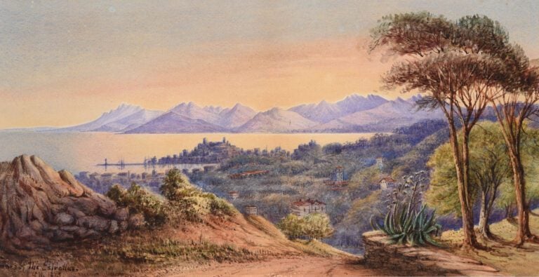 Ecole anglaise de la fin du XIXe siècle - Sentier de bord de mer - Crayon, encr…