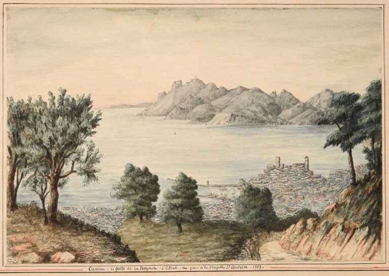 Ecole du début du XXe siècle - Cannes, le golfe de la Napoule, l'Estérel, vue p…